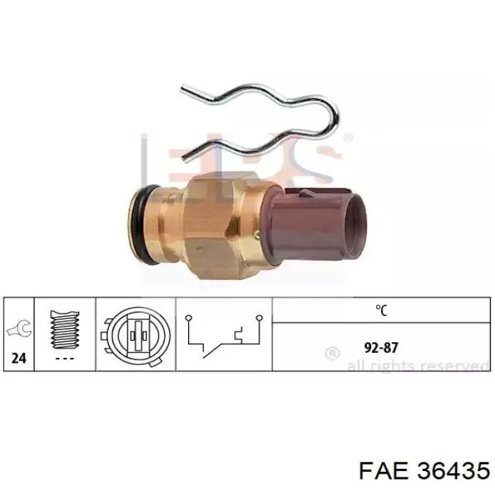 36435 FAE sensor, temperatura del refrigerante (encendido el ventilador del radiador)