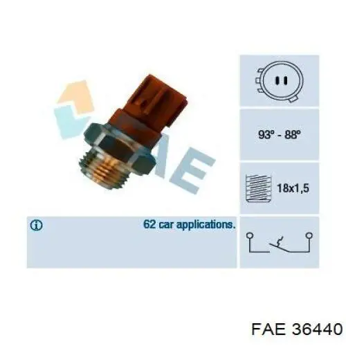 Comprar 36440 FAE Sensor de temperatura del refrigerante, salpicadero
