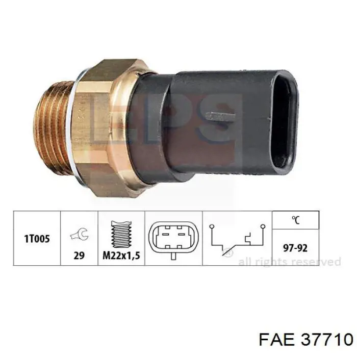 37710 FAE sensor, temperatura del refrigerante (encendido el ventilador del radiador)