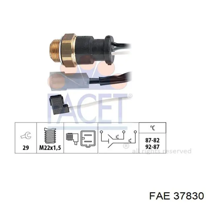 Sensor de temperatura del refrigerante FAE 38090