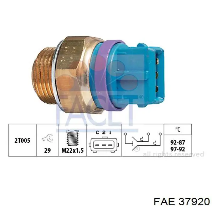 Comprar 37920 FAE Sensor de temperatura del refrigerante, salpicadero