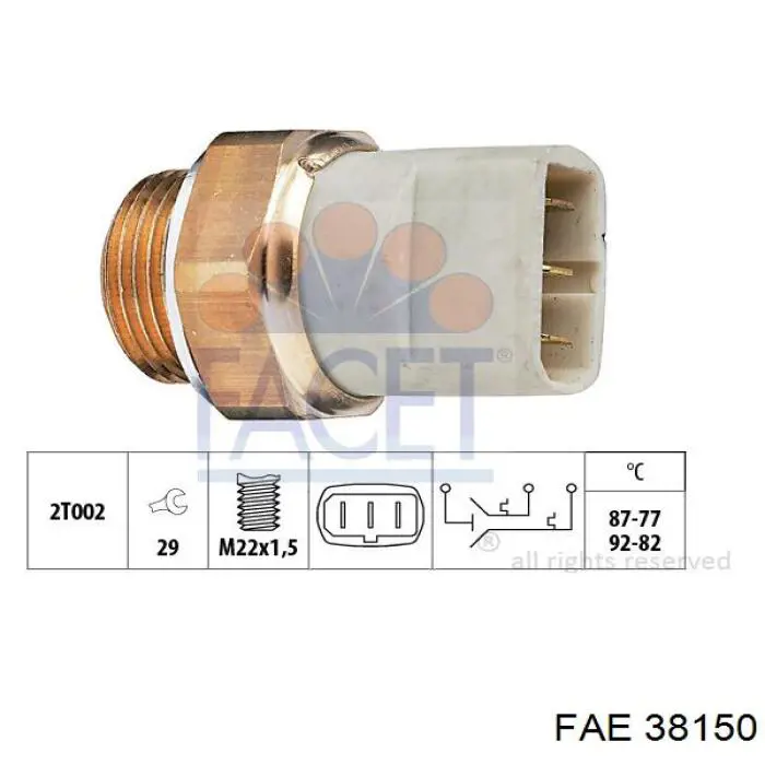 38150 FAE sensor, temperatura del refrigerante (encendido el ventilador del radiador)
