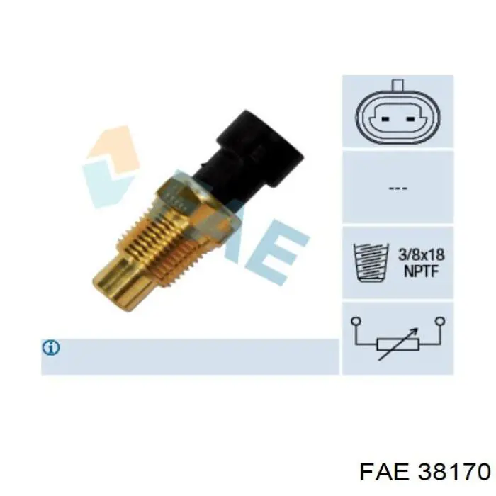 38170 FAE sensor, temperatura del refrigerante (encendido el ventilador del radiador)