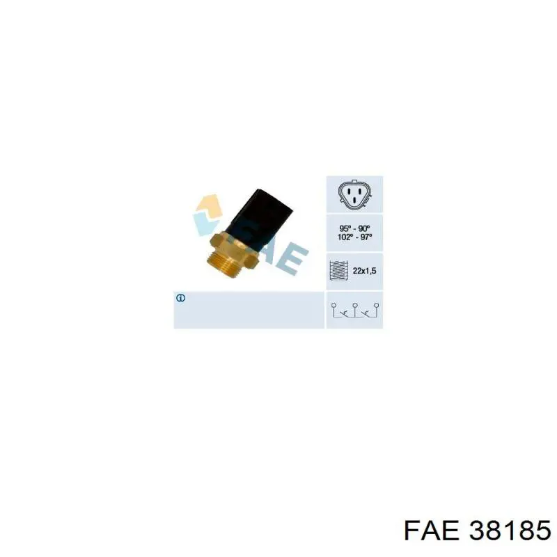 38185 FAE sensor, temperatura del refrigerante (encendido el ventilador del radiador)