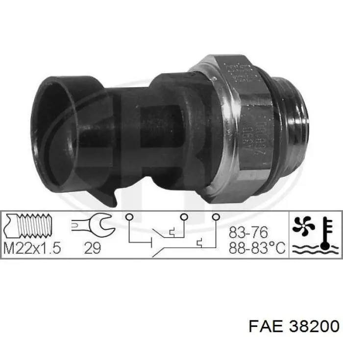 38200 FAE sensor, temperatura del refrigerante (encendido el ventilador del radiador)