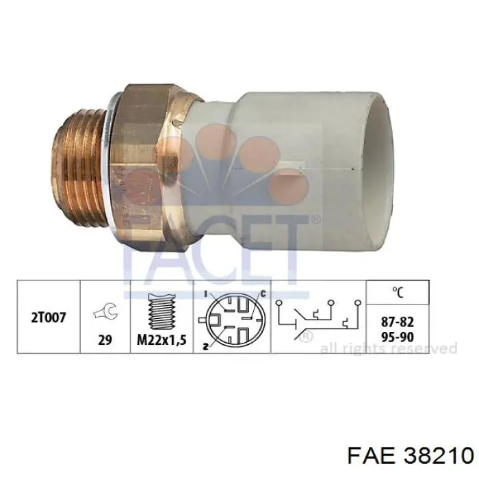 38210 FAE sensor, temperatura del refrigerante (encendido el ventilador del radiador)