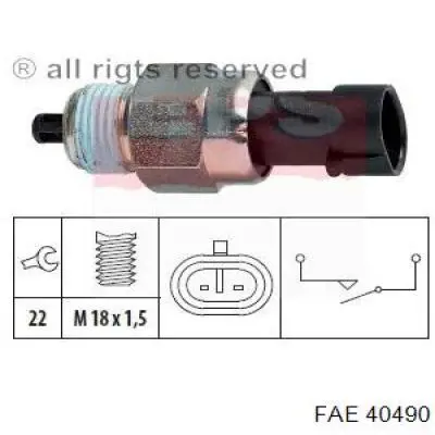 Sensor de marcha atrás 40490 FAE