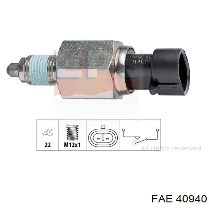 Interruptor piloto de marcha atrás FAE 40940 precio, desde 8,73 EUR