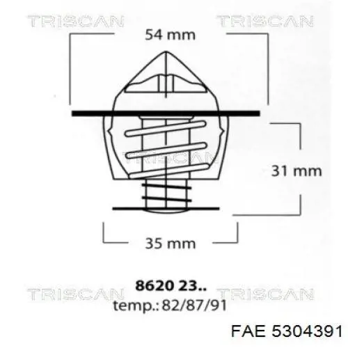 Termostato refrigerante VALEO 819925