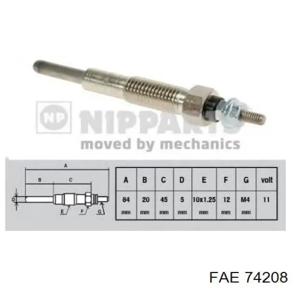 Bujía de precalentamiento FAE 74208