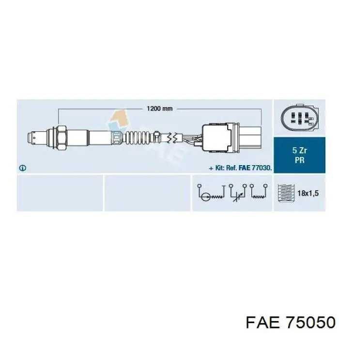 Sensor de oxígeno previo al catalizador FAE 75050 precio, desde 66,79 EUR