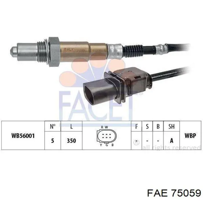 Sensor de oxígeno previo al catalizador FAE 75059 precio, desde 138,46 EUR