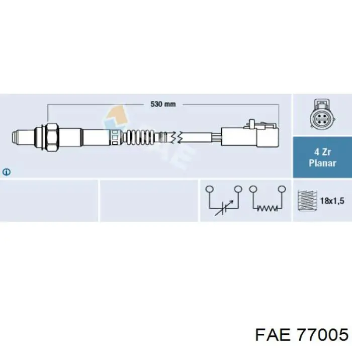 77005 FAE sonda lambda sensor de oxigeno post catalizador