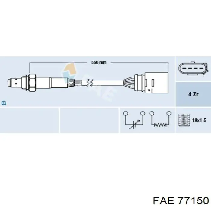 77150 FAE sonda lambda sensor de oxigeno post catalizador