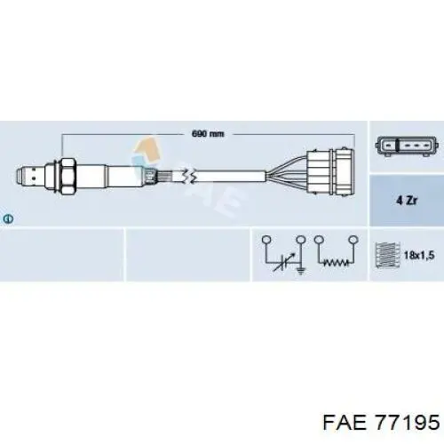 Sensor de oxígeno previo al catalizador FAE 77195
