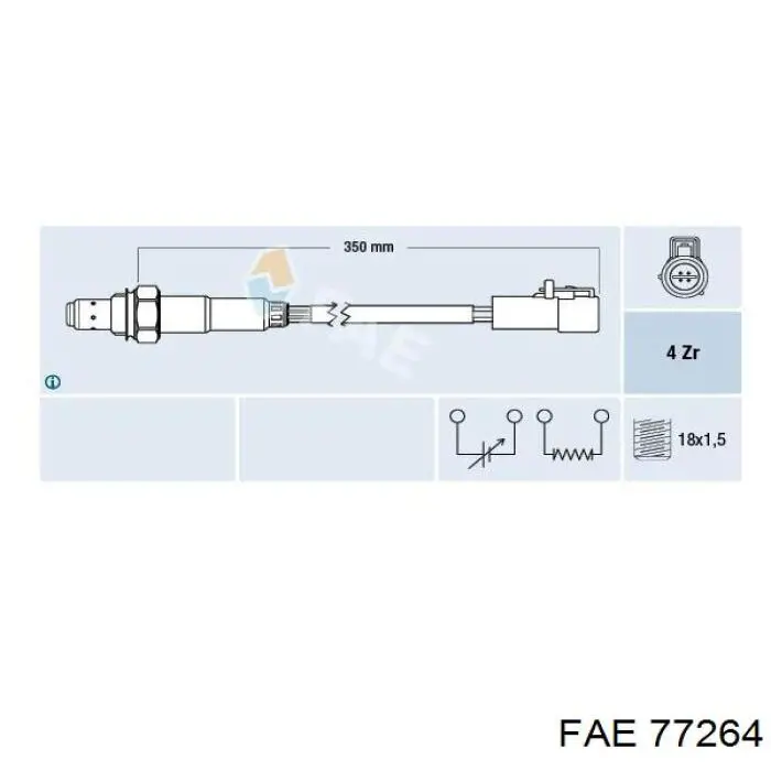 77264 FAE sonda lambda sensor de oxigeno post catalizador