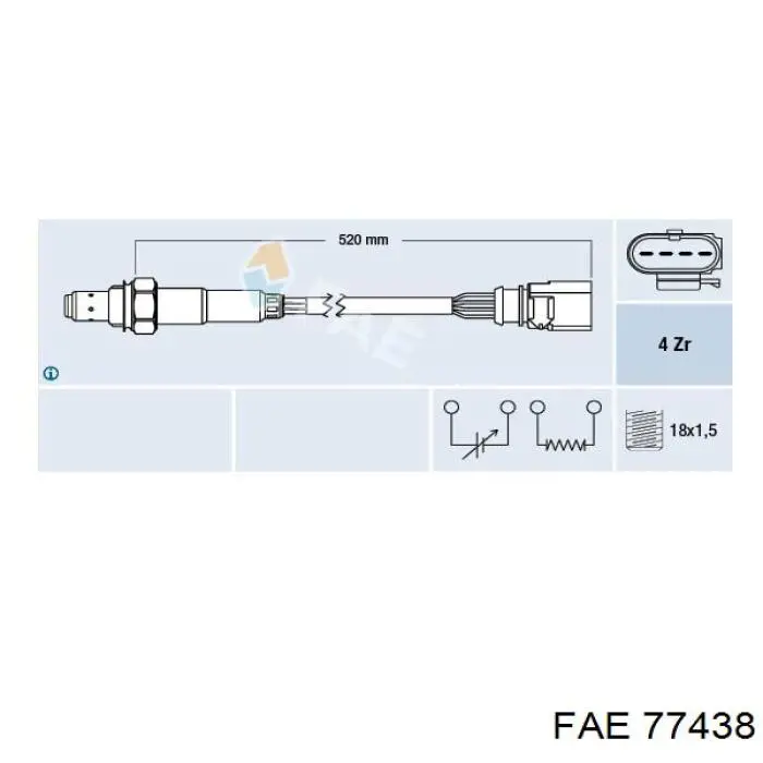 Sensor de oxígeno previo al catalizador FAE 77438 precio, desde 108,08 EUR