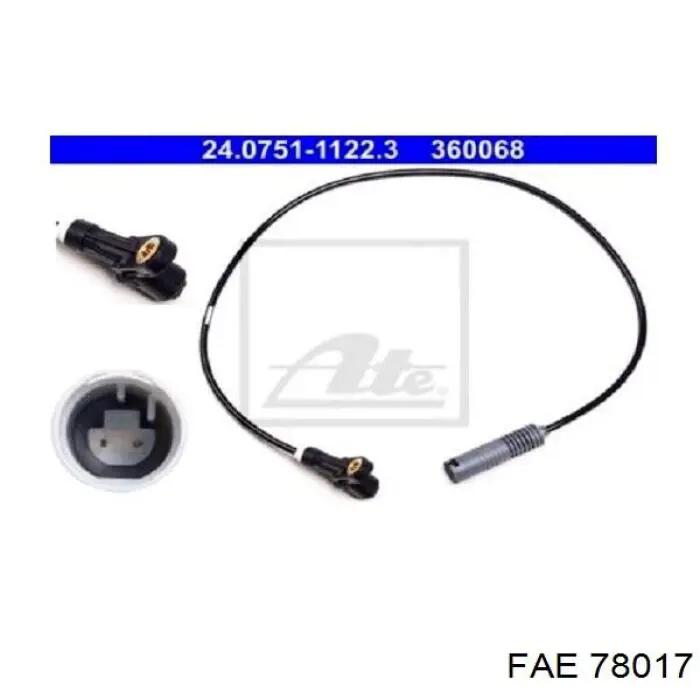 Sensor ABS trasero 78017 FAE