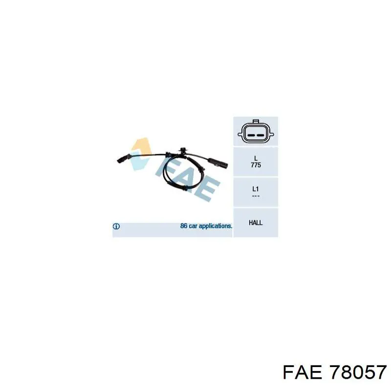 Comprar 78057 FAE Sensor revoluciones de la rueda, delantero