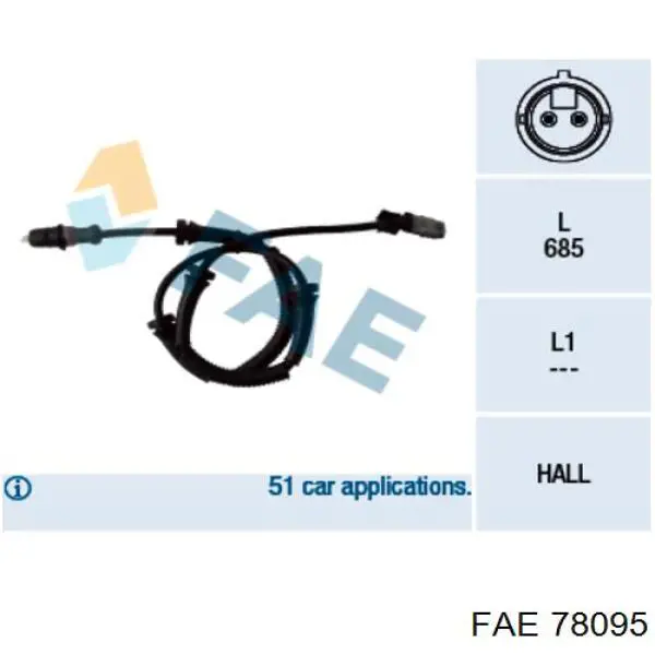 Comprar 78095 FAE Sensor revoluciones de la rueda, delantero