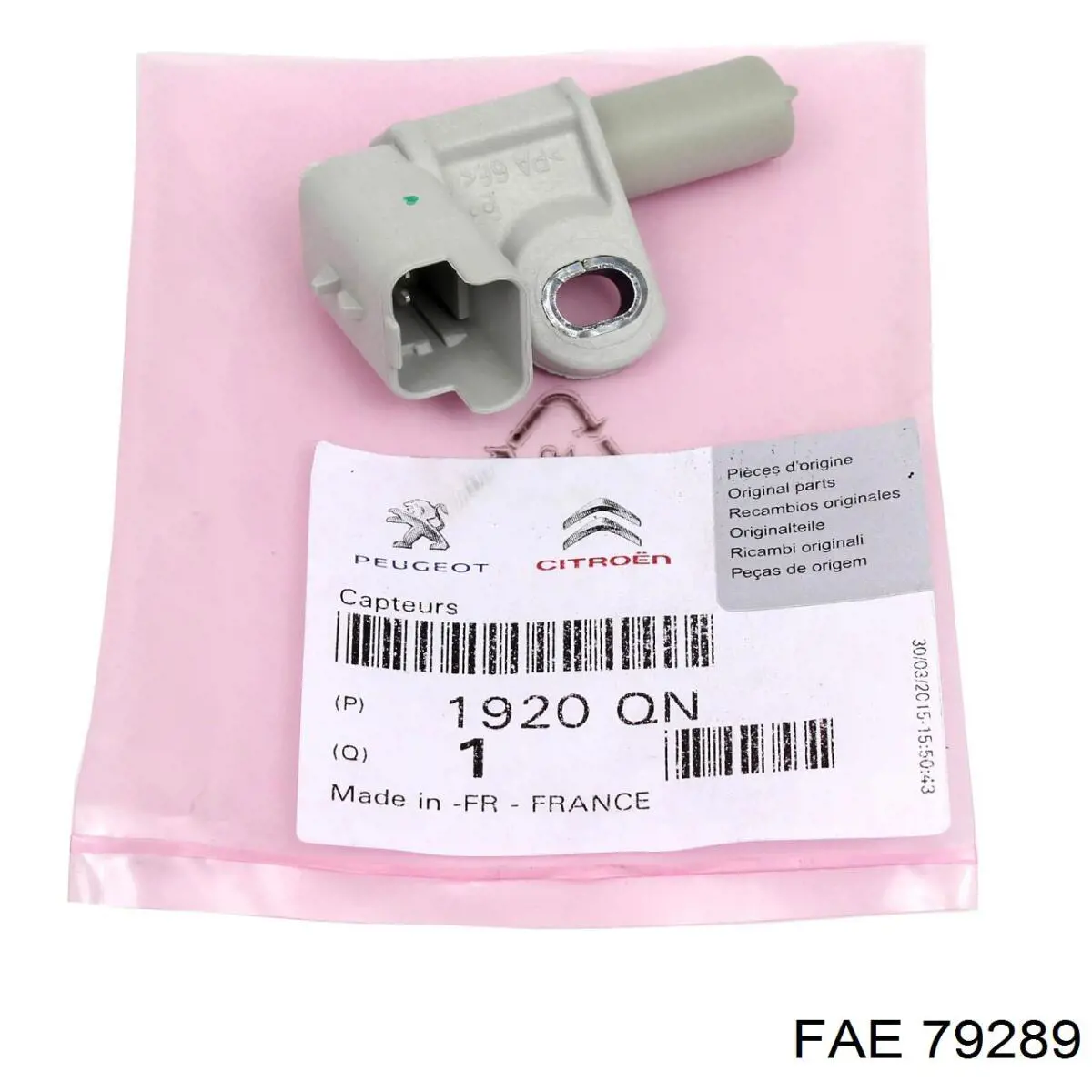 Sensor de cigüeñal 79289 FAE