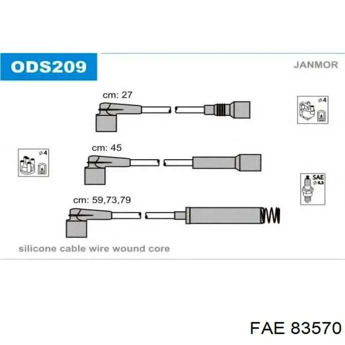 Juego de cables de bujias FAE 83570 precio, desde 28,87 EUR