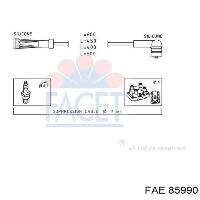 Juego de cables de bujias FAE 85990 precio, desde 18,57 EUR