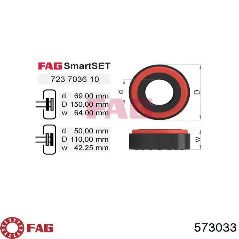 573033 FAG Cojinete interno del cubo de rueda delantera