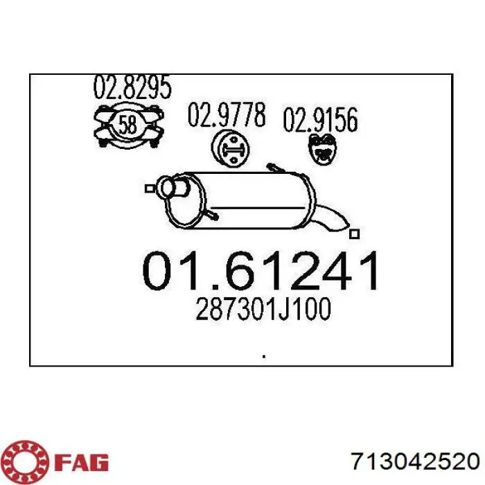 Rodamiento amortiguador delantero FAG 713042520