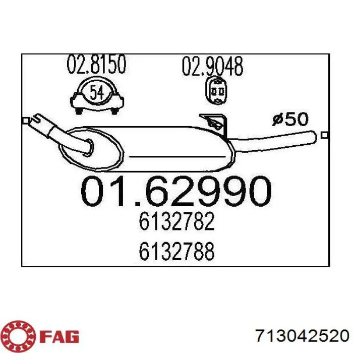 Comprar 713042520 FAG Rodamiento de soporte del amortiguador delantero