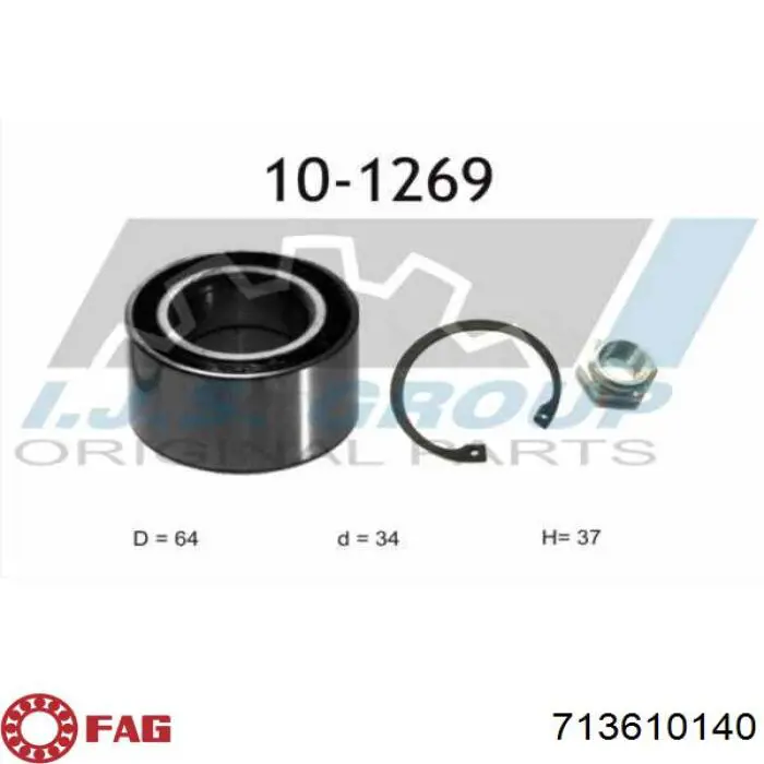 171498625D VAG Rodamientos de rueda delantero