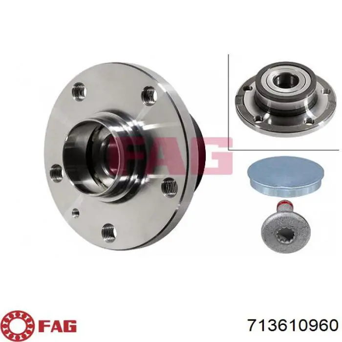Cubo de rueda trasero 713610960 FAG