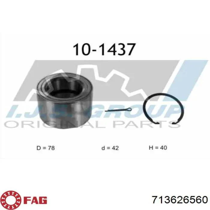 Comprar 713626560 FAG Cojinete de rueda delantero