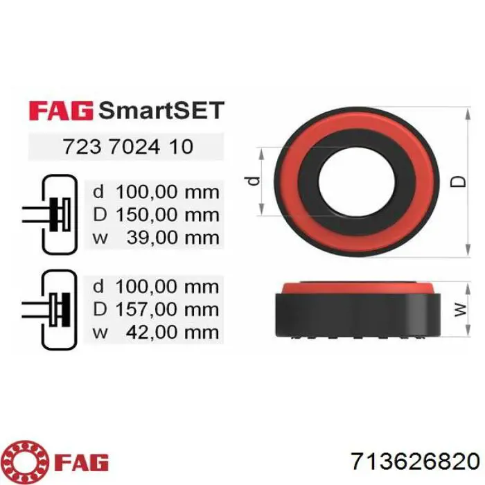 Cojinete de rueda delantero FAG 713626820 precio, desde 34,71 EUR