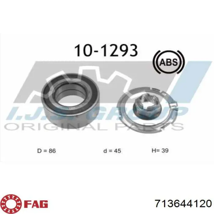 Cojinete de rueda delantero 8660001869 Renault (RVI)