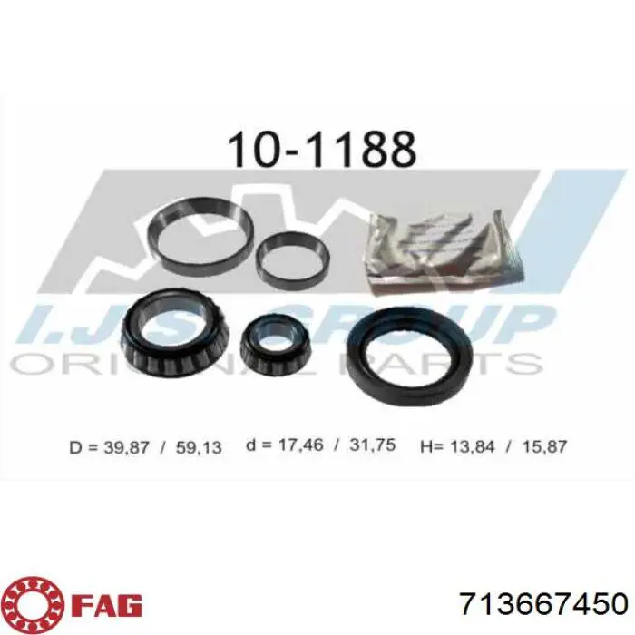 Cojinete de rueda delantero FAG 713667450 precio, desde 10,69 EUR