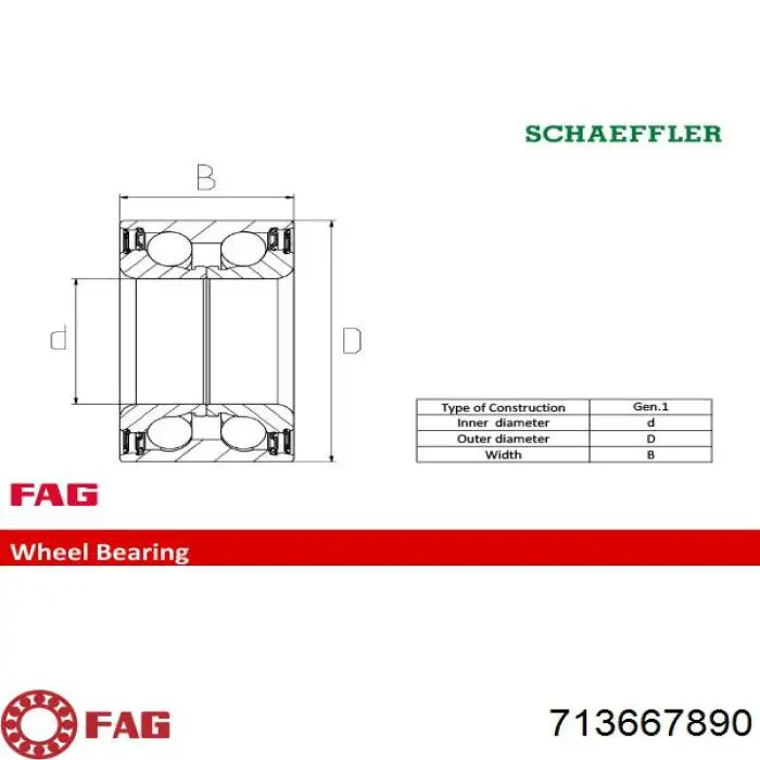 713667890 FAG cojinete de rueda trasero