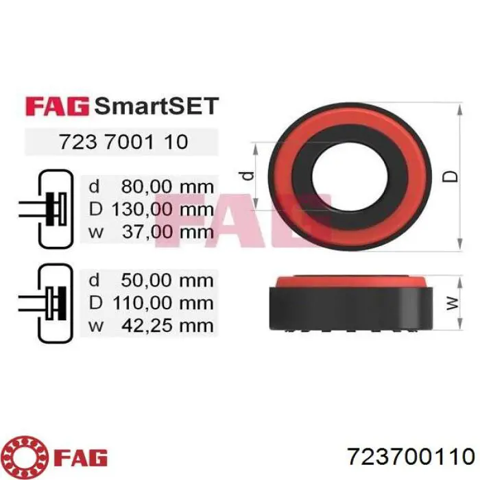723700110 FAG cojinete de rueda delantero