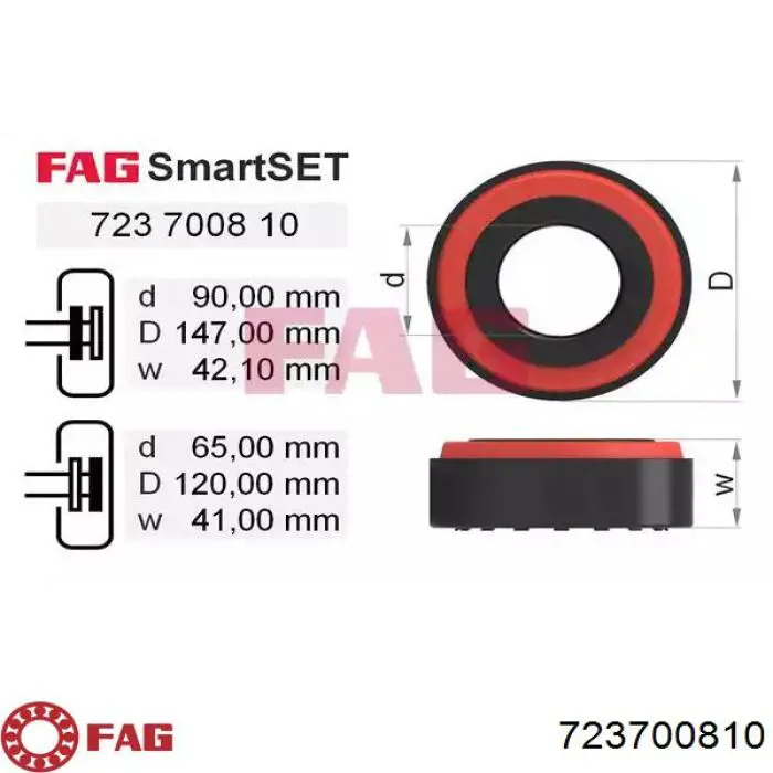 723700810 FAG cojinete interno del cubo de la rueda delantera