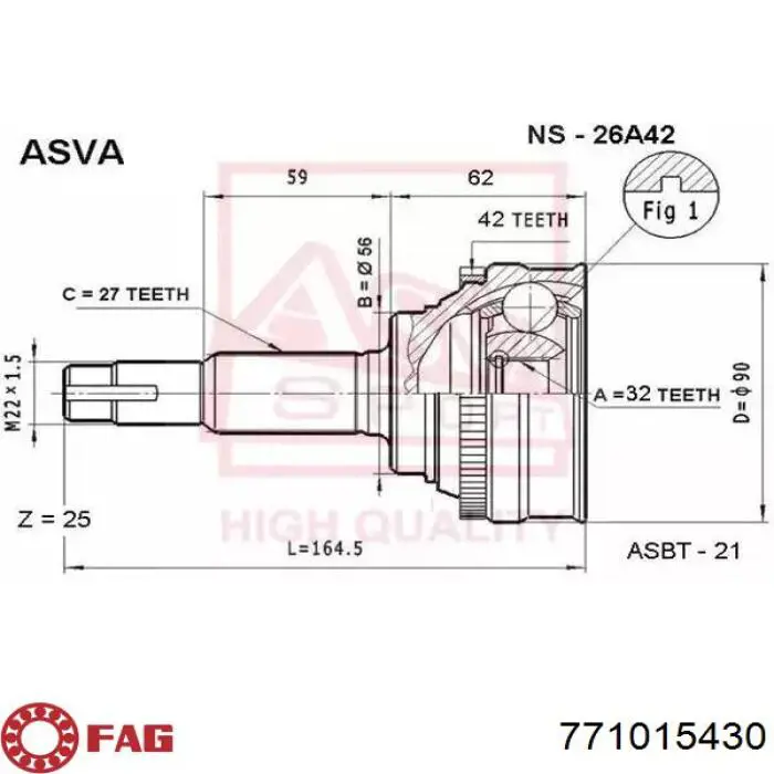 Junta homocinética exterior delantera FAG 771015430 precio, desde 31,99 EUR
