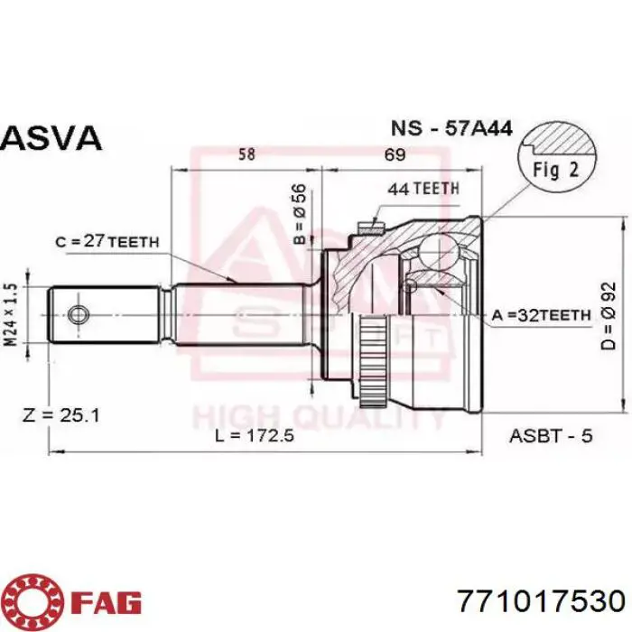 Junta homocinética exterior delantera Cevam 6331 precio, desde 70,58 EUR