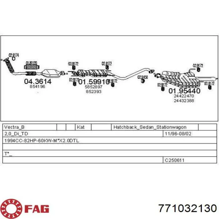 771032130 FAG junta homocinética exterior delantera