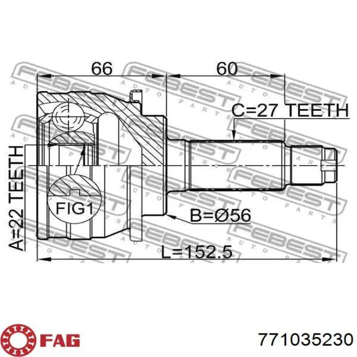 Junta homocinetica 28091AC050 Subaru