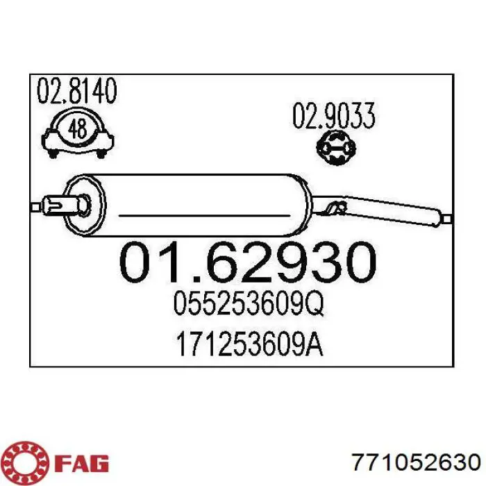 771 0526 30 FAG junta homocinética exterior delantera izquierda