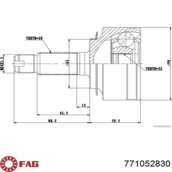 Junta homocinética exterior delantera FAG 771052830 precio, desde 40,55 EUR