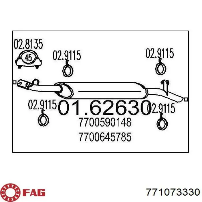 771 0733 30 FAG junta homocinética exterior delantera