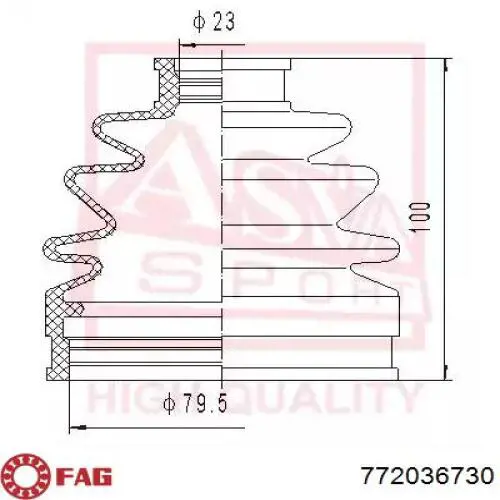 Fuelle, semieje delantero interior FAG 772036730