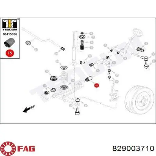 Silentblock suspension Cautex 180178