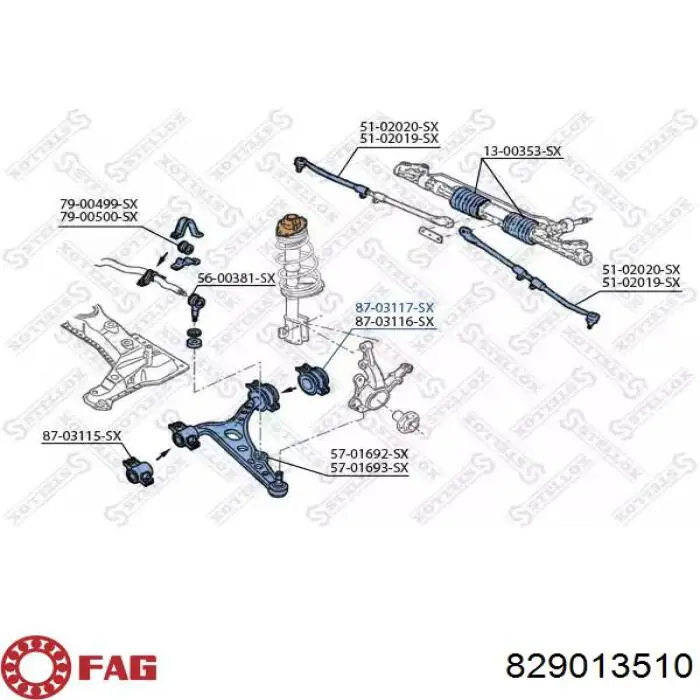 Silentblock de suspensión delantero inferior Fiat Tipo 160