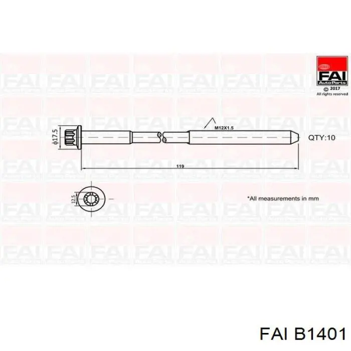 Juego tornillos culata FAI B1401 precio, desde 23,44 EUR